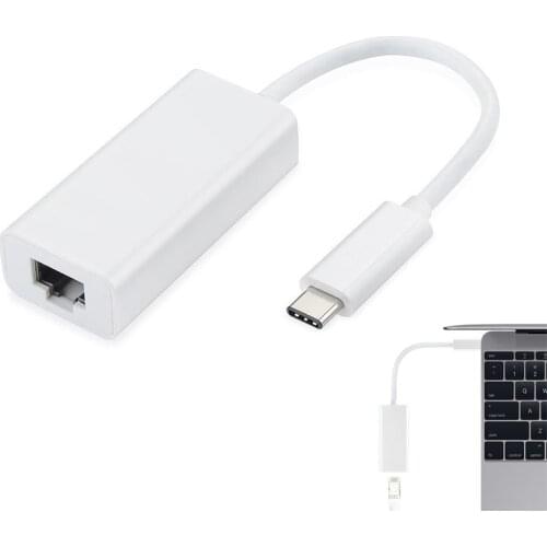 New USB-C/TYPE-C to RJ45 Ethernet LAN Internet Cable Adapter for MACBook & TypeC Devices SCI88