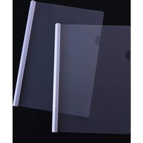 10pcs Transparent File Folder Sliding Bar Report Covers for A4 Report Display Cover Organizer Binder (White)