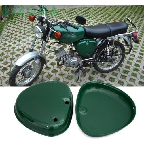 2pcs Green Motorcycle Front Oil Tank Side Cover Steel Guard For Simson S 50 / S 51/ S 70