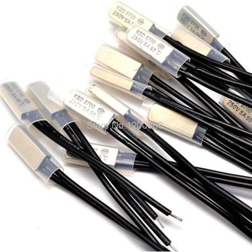 Temperature control switch KSD9700 55 degrees normally closed thermal protector / temperature controller 5A / 250V