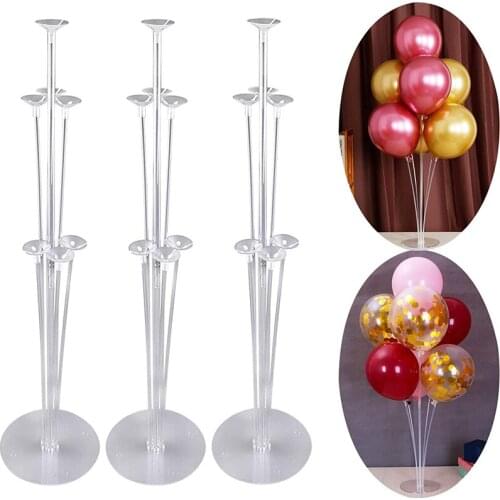 26.7Inch Balloon Stand 7 Sticks Table Desktop Column Confetti Balloon Holder for Birthday Wedding Baby Shower Party Decoration