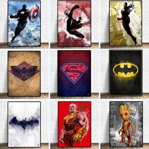 MARVEL Canvas Comics Poster Super Hero Avengers Captain America & Thanos Anime Canvas Print Art Decor Wall Birthday Gifts Boys
