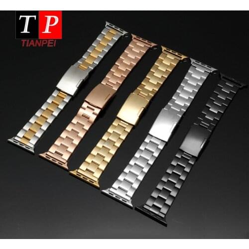 For iwatch apple1/2/3/4 watch strap Stainless Steel smart watch accessories apple watch band black replacement steel strip 38mm