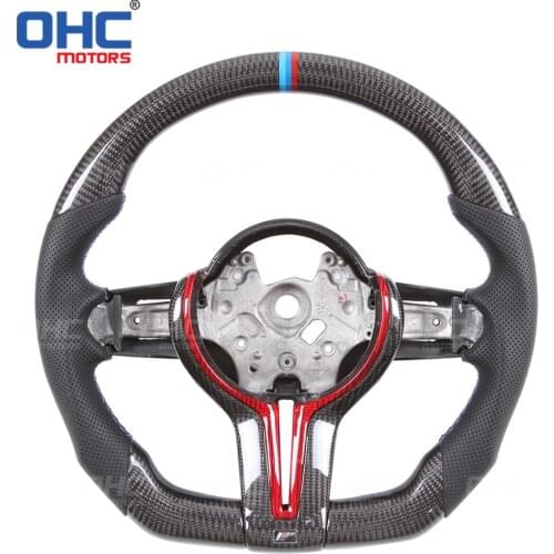 100% Real Carbon Fiber Steering Wheel compatible for F20 F22,F23 & F45 F30,F31 F32,F33,F36 F87 M2,F80 M3,F82 F83 M1 M2 M3 M4