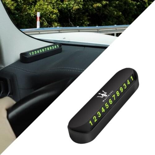 1Pcs Luminous Number Temporary Parking Card For Maserati Ghibli President Levante MC20 MC12 GranCabrio GranTurismo Spyder Coupe