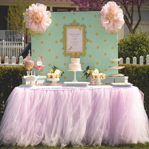 100 x 75 cm Wedding Party Tutu Tulle Table Skirt Tableware Cloth Baby Shower Party Home Decor Table Skirting Birthday Party