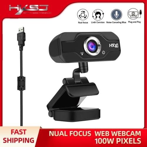 HXSJ 720P HD Webcam, InTeching USB Widescreen Computer Camera with Microphone for PC, Desktop or Laptop 360 degree rotation