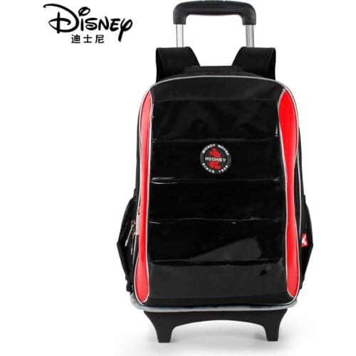 Disney Mickey Mouse Large-capacity Trolley Schoolbag Primary School Boys Childrens Waterproof Shoulder Bag