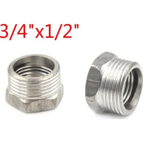 1PC 3/4" Male X 1/2" Stainless Steel Female Thread Reducer Bushing Fitting SS 304 NPT Pipe