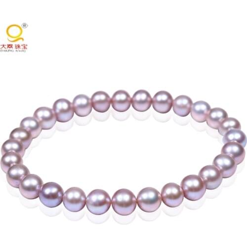 Top Quality Freshwater Pearl Bracelets Near Round Shape Beads High Luster No Flaw Femeal Jewelry Bangles