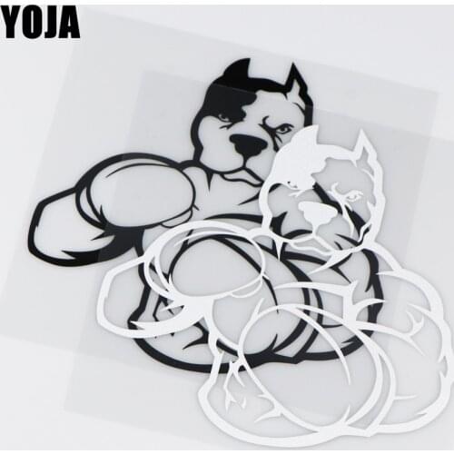 YOJA 15X15.1CM Pitbull Dog Polite People Boxer Car Sticker Vinyl Decal Art Fashion ZT2-0026