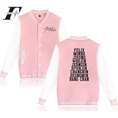 Harajuku Stray Kids Stray Kids I Am Who Album Women Hoodies Sweatshirts Korean Streetwear 2019 Baseball Jacket plus size