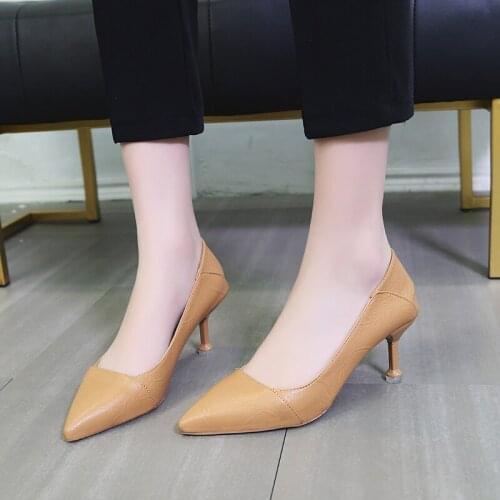 Womens shoes high heel womens fine with 2020 spring new sexy wild set toe small fresh single shoes