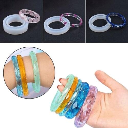 1Pcs Silicone Jewerly Mould DIY Crystal Epoxy Bracelet Bangle Mold Hand Resin Craft Jewelry Making Bracelet Mould