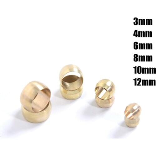 10pc Brass Double taper ferrule 3 4 6 8 10 12mm OD Compression Sleeve seal ring fittings Tube centralized lubrication system New