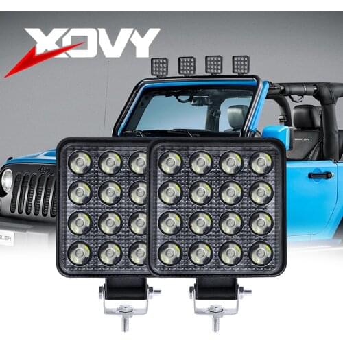 2/4PCS 6000K Led Car Light 27/42/48W LED Car Work Light Waterproof 12V Led Light For Car Square Round Work Light SUV ATV Tractor