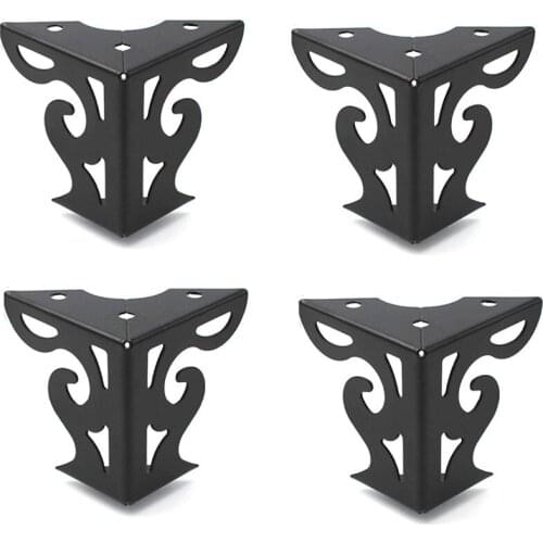 4pcs 8cm Height Hollow Out Modern Furniture Sofa Legs Matte Black Finish Table Cabinet Bed Cupboard Furniture Feet