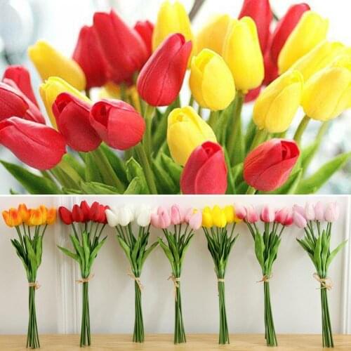 6Pcs Lifelike Artificial Tulip Flower Bouquet Decoration for Party Home Garden Party Supplies Desktop Office Decoration