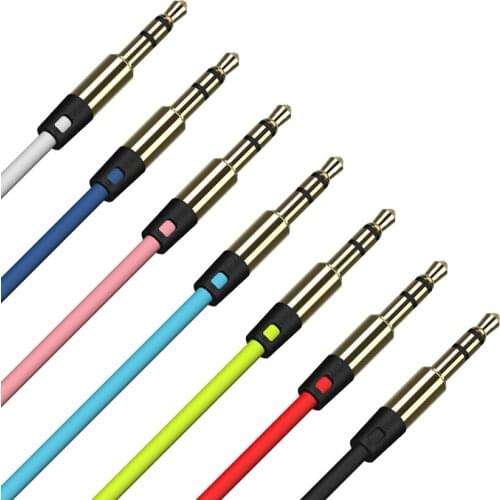 700pcs 1m Grind 3.5mm copper core audio cable 3.5mm male to male Metal head AUX audio cable for MP3 television tel cheap whole