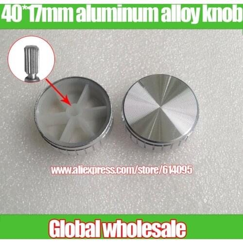 8pcs silver 40*17mm aluminum alloy knob cap / audio volume switch knob 6mm potentiometer rotating cap