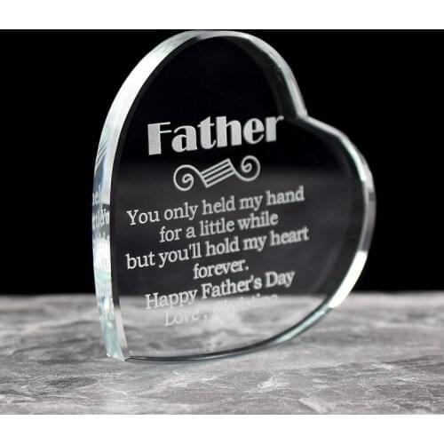 80mm Personalized Crystal Heart Shape Paperweight Party Favors Wedding Souvenir Present Fathers Day Gifts