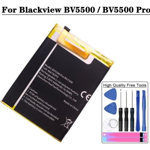 BV5500 Pro Battery For Blackview BV5500 / BV5500 Pro MTK6739 466182PU Phone Battery 4400mAh High Capacity Replacement Batteries
