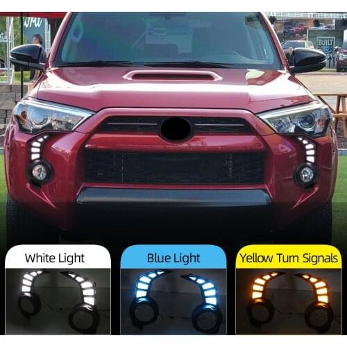 Car Flashing 2PCS LED Daytime Running Light For Toyota 4 Runner 4Runner 2014 2015 2016 2017 2018 2019 2020 2021 Car DRL Fog Lamp