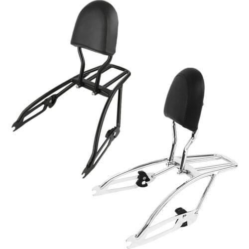 Motorcycle Black/Chrome Sissy Bar Luggage Rack Backrest For Harley Street 500 750 XG500 XG750 2015-2019