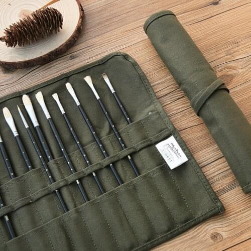 MIRUI new concept gouache pen curtain military green portable admission watercolor pen brush pencil case school office supplies