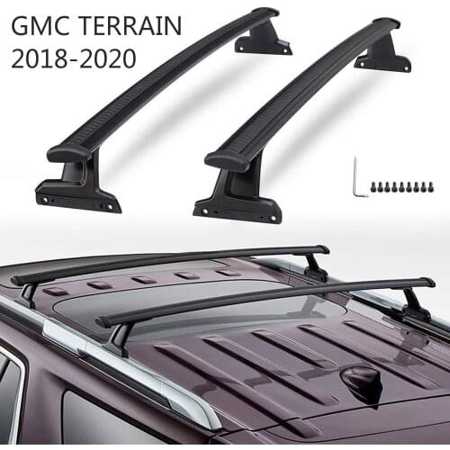 Black Crossbars Roof Racks Cross Bars Rails fit for GMC TERRAIN 2018-2020 Roof Racks