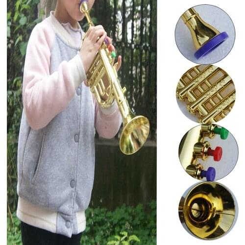 Kids Plastic Trumpet with 3 Colored Keys for Early Developmental Music Education Toy