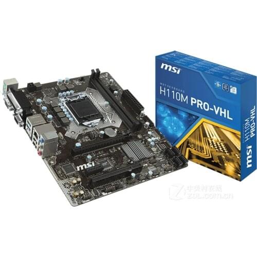 For MSI H110M VHL Desktop motherboards LGA 1151/DDR4 For Intel H110 supports 6/7 SATA III Original Used motherboard set