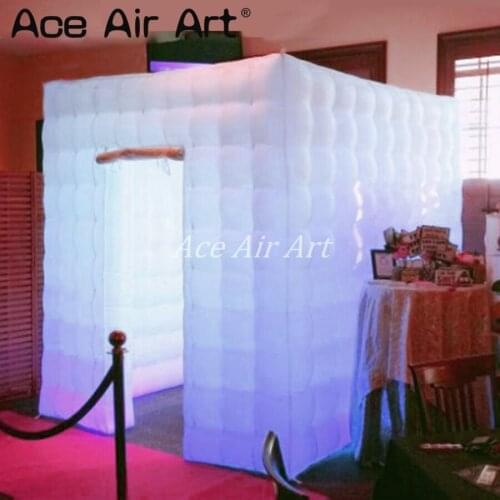 Affordable white portable inflatable Cube Tent,photo booth cabinet with foldable curtain for Rental