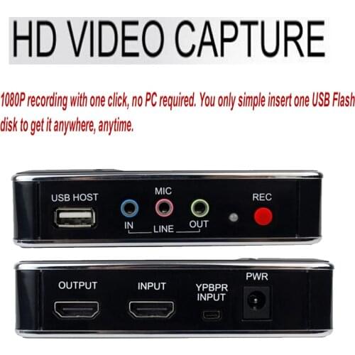 Ezcap 280 HD Video Capture 1080P Recorder With HDMI YPBPR Port For XBOX One/PS4 Etc One Click No PC Enquired No Any Set-up