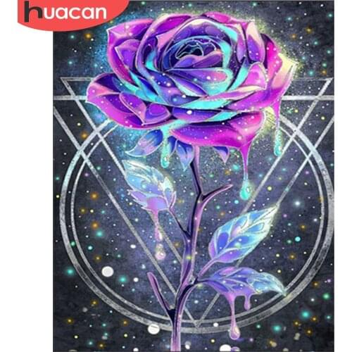HUACAN Diamond Painting New Rose 5D Diamond Embroidery Cross Stitch Flower Pictures Of Rhinestones Full Mosaic Handicraft