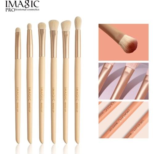 IMAGIC 6Pcs/Set Makeup Brushes Tool Set Eyeliner Eyelash Eye Shadow Make Up Brush Soft Professional With Natural Hair Brushes
