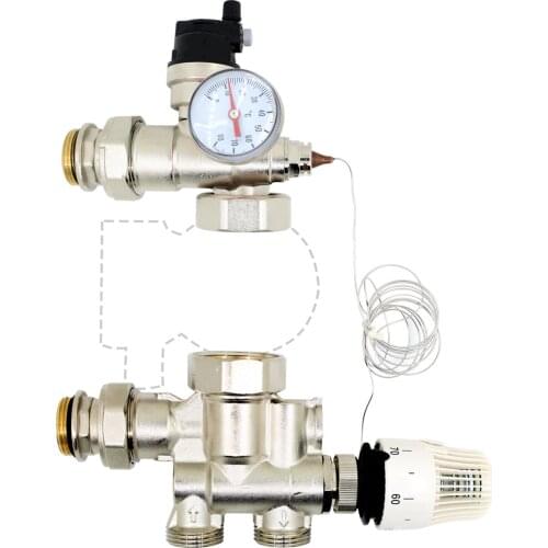 Thermostatic Mixer Pump Kit for Central underfloor Heating manifold radiator collector Pump Recirculation