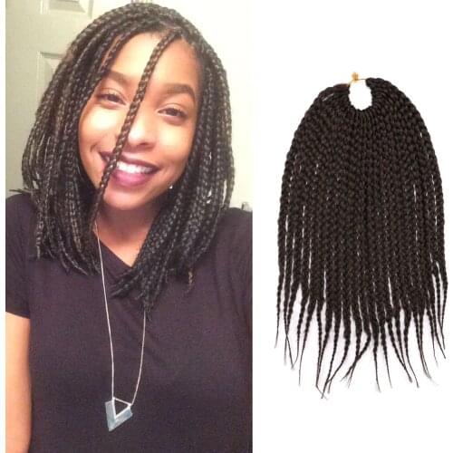 DAIRESS 14" Box Braids Crochet Hair Extensions Small Crochet Box Braids 22 Stands Crochet Braiding Hair