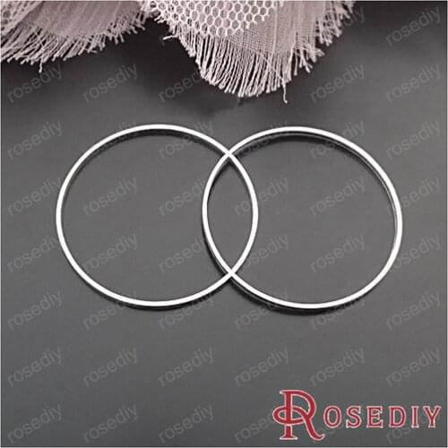 Wholesale Silver color 14mm 25mm 80mm Round Copper Closed Rings Diy Jewelry Findings Accessories (JM6643)