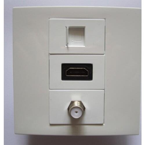 Best Seller White Color 86mm Wall Panel With RJ45 Network HDMI Digital TV F Head Plug Cheap Price For Building Home Decoration