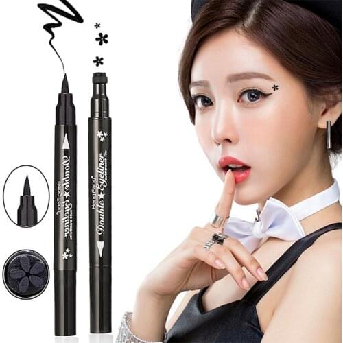 Moon Star Heart Stamp Liquid Eyeliner Pencil Eyes Makeup Waterproof Fast Dry Lasting Cosmetics Black Stamps Seal Eye Liner Pen