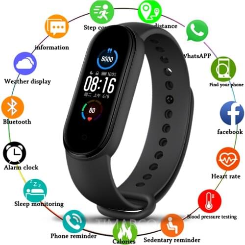 M5 Smart Watch Men Women Heart Rate Smartband Fitness Tracker Smartwatch Band 5 Sport Watch Smart Bracelet for IOS Android