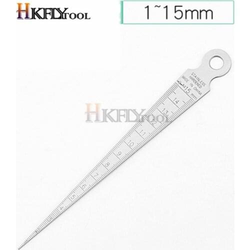 Hot Sale 1-15mm Ruler Welding Inspection Stainless Steel Welding Taper Gauge Wedge Feeler Metric Imperial Measuring Tool