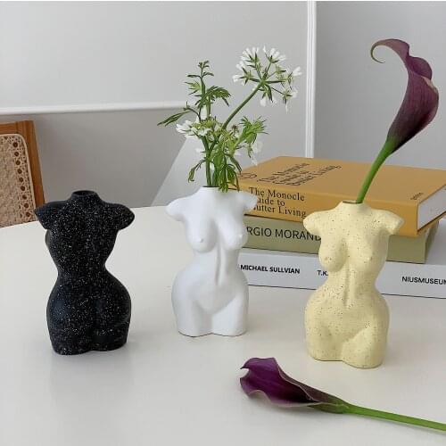 Mini Nude Female Sculpture Flower Vase Body Art Design Vases Figure Flower Pots Creative Female Res