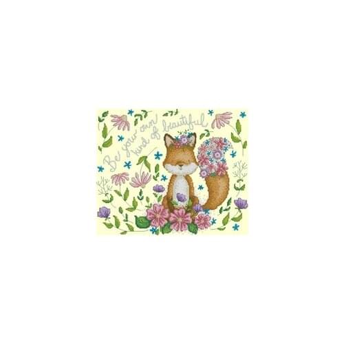 14- Shy Fox Counted Cross Stitch 11CT 14CT 18CT Cross Stitch Kits Embroidery Needlework Sets