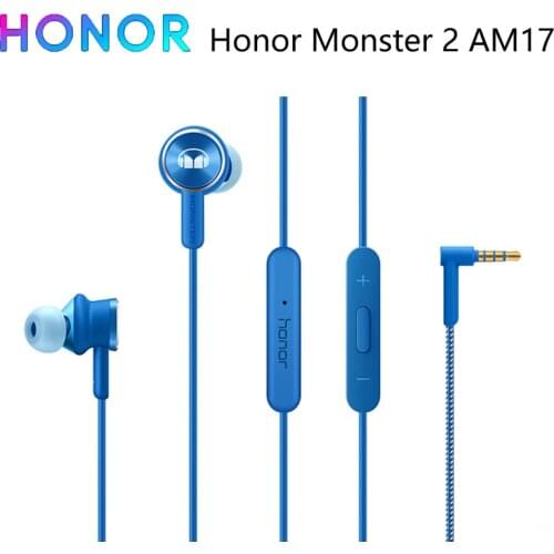 Honor Monster 2 Hi Res AM17 3.5mm In-Ear with Remote and Microphone Wire Control Headset For Xiaomi Huawei