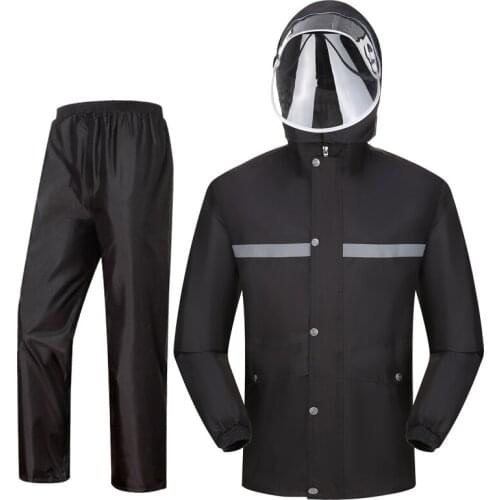 Impermeable Raincoat Adult Hiking Bike Black Red Thick Waterproof Coat Women Body Raincoat Rain Jacket Pants Suit Raingear R5C