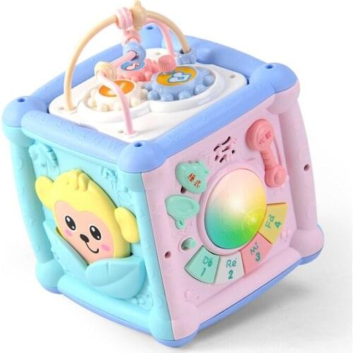 New style 0-3 years old childrens fun multifunctional musical wisdom cube hand drum baby early education toy baby toys
