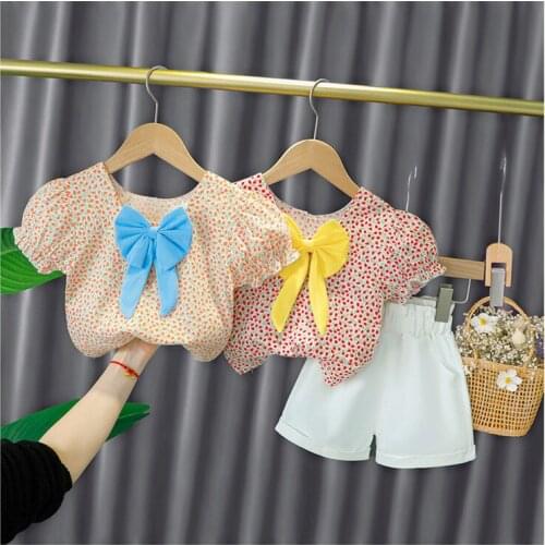 0-5 Years Summer Girl Clothing Set 2021 New Casual Fashion Cartoon Active T-Shirt+ Pant Kid Children Baby Toddler