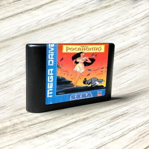 Pocahontas - EUR Label Flashkit MD Electroless Gold PCB Card for Sega Genesis Megadrive Video Game Console